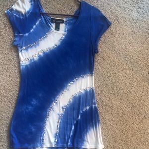 I.N.C.. - blue & white top with sequins